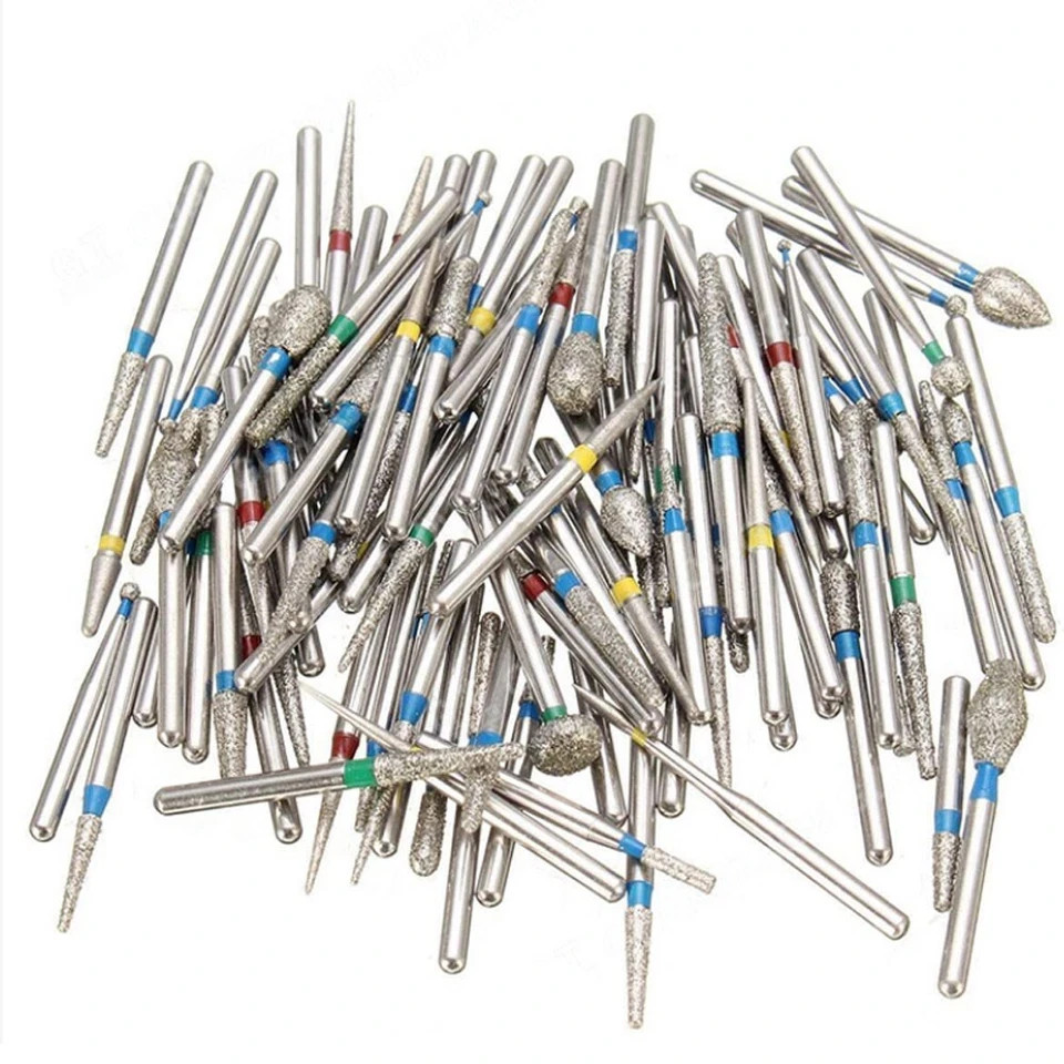 50pcs Dental Diamond Burs FG For High Speed Handpiece Friction Grip 149 Types