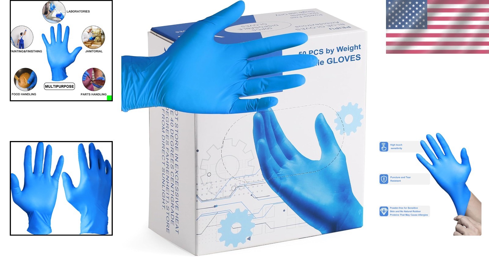 50 Nitrile Gloves – Disposable, Comfortable & Waterproof for Cleaning & Safety