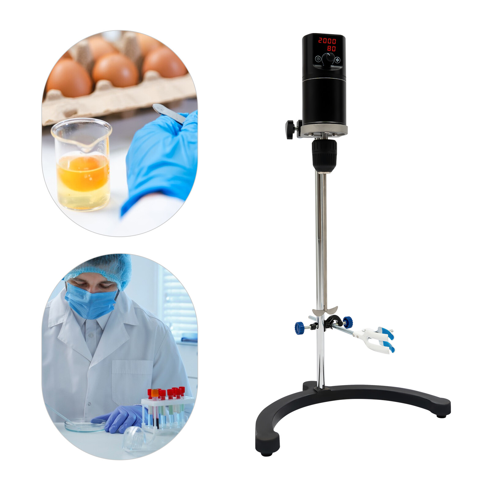 ES-40M Electric Overhead Stirrer Lab Mixer 120W Digital 100-2000 RPM Max 40L
