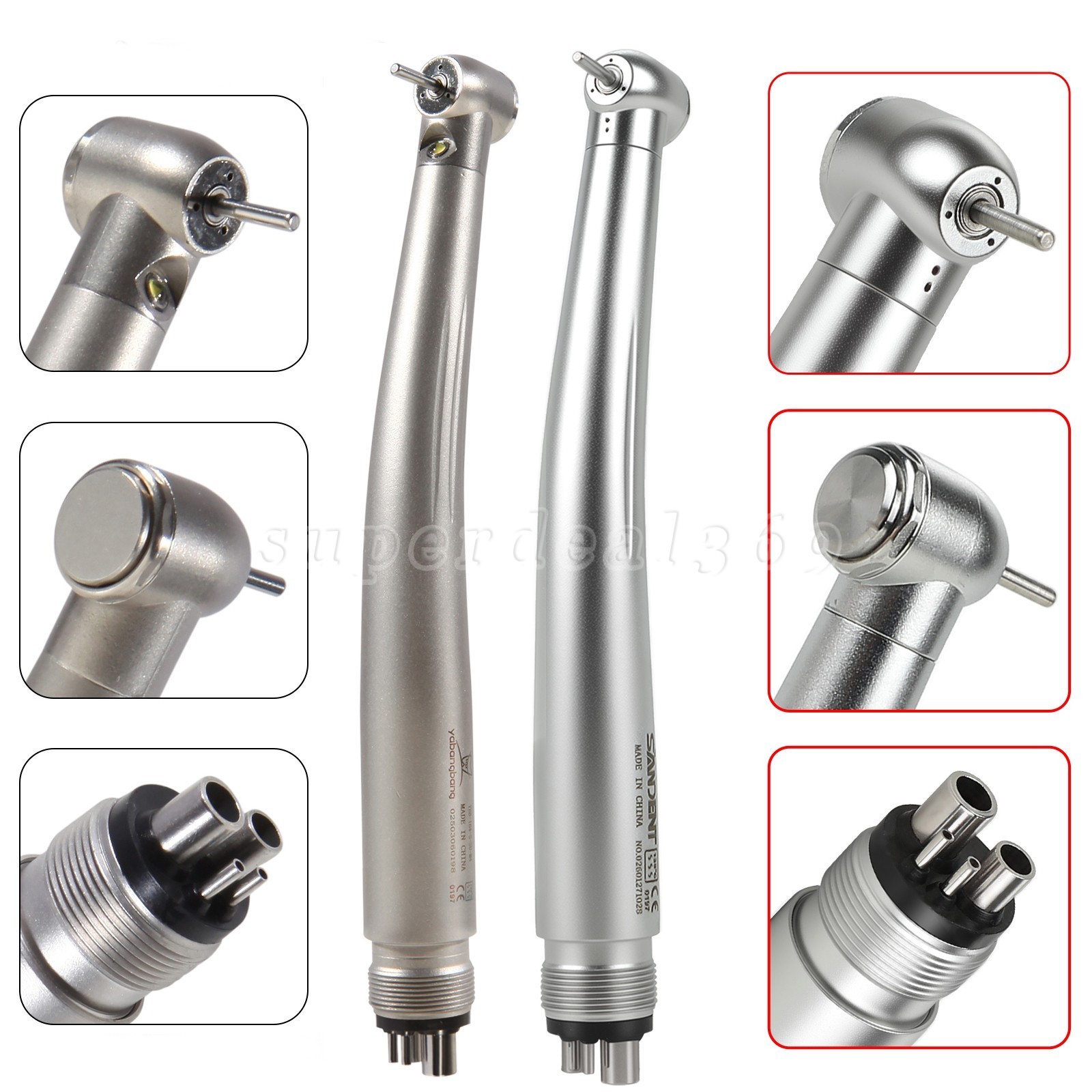 NSK Style Dental E-generator LED/High Speed Handpiece Standard Push Button 4Hole