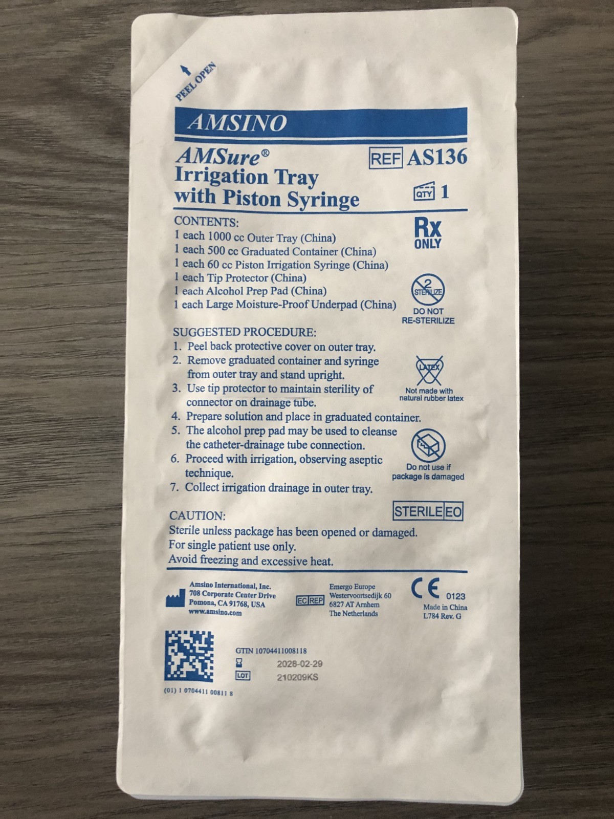 (AS136) Lot of 14 AMSINO – AMSure Irrigation Tray with Piston Syringe