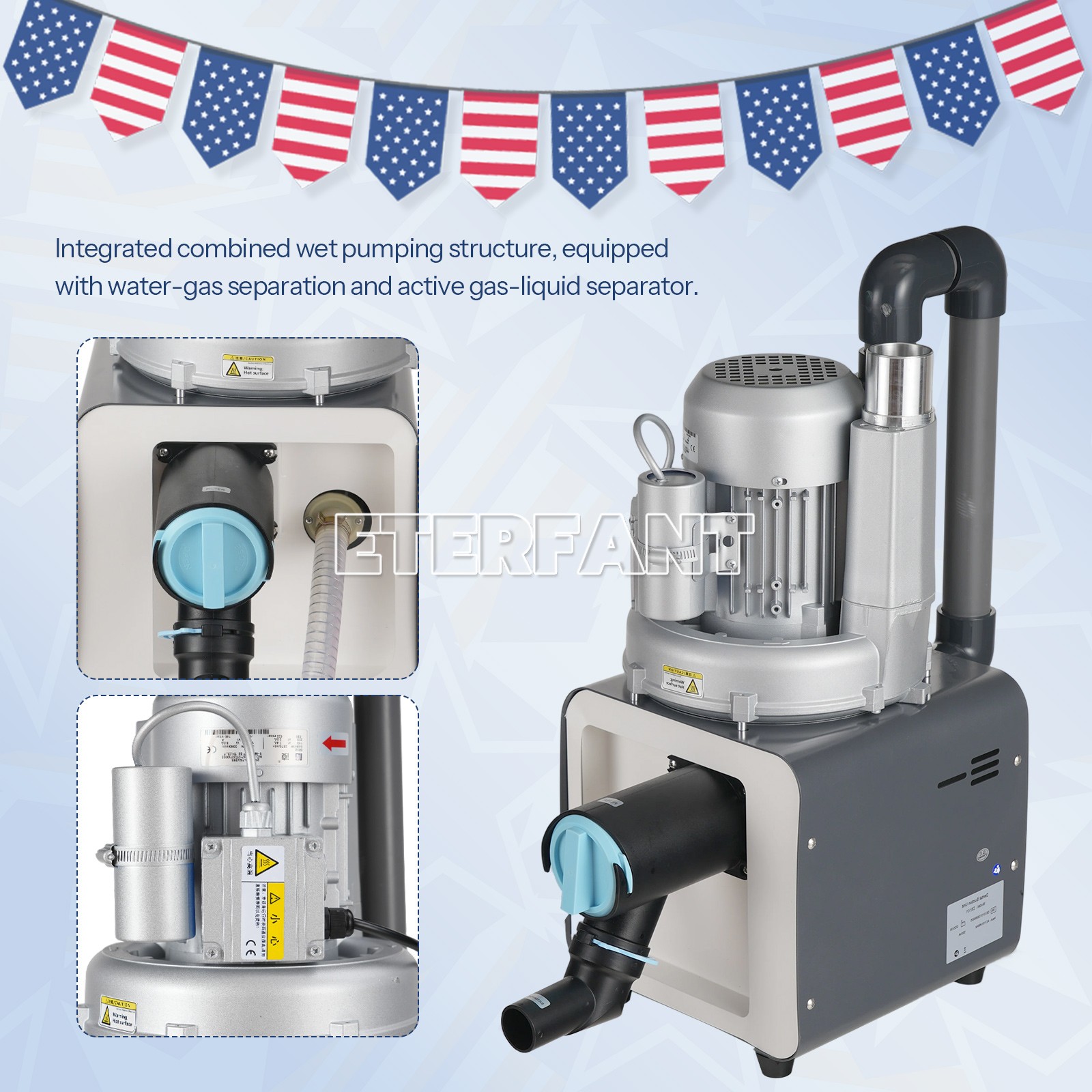 450L/min Dental Electric Suction Machine Vacuum System Semi-Dry Equipment DE-001