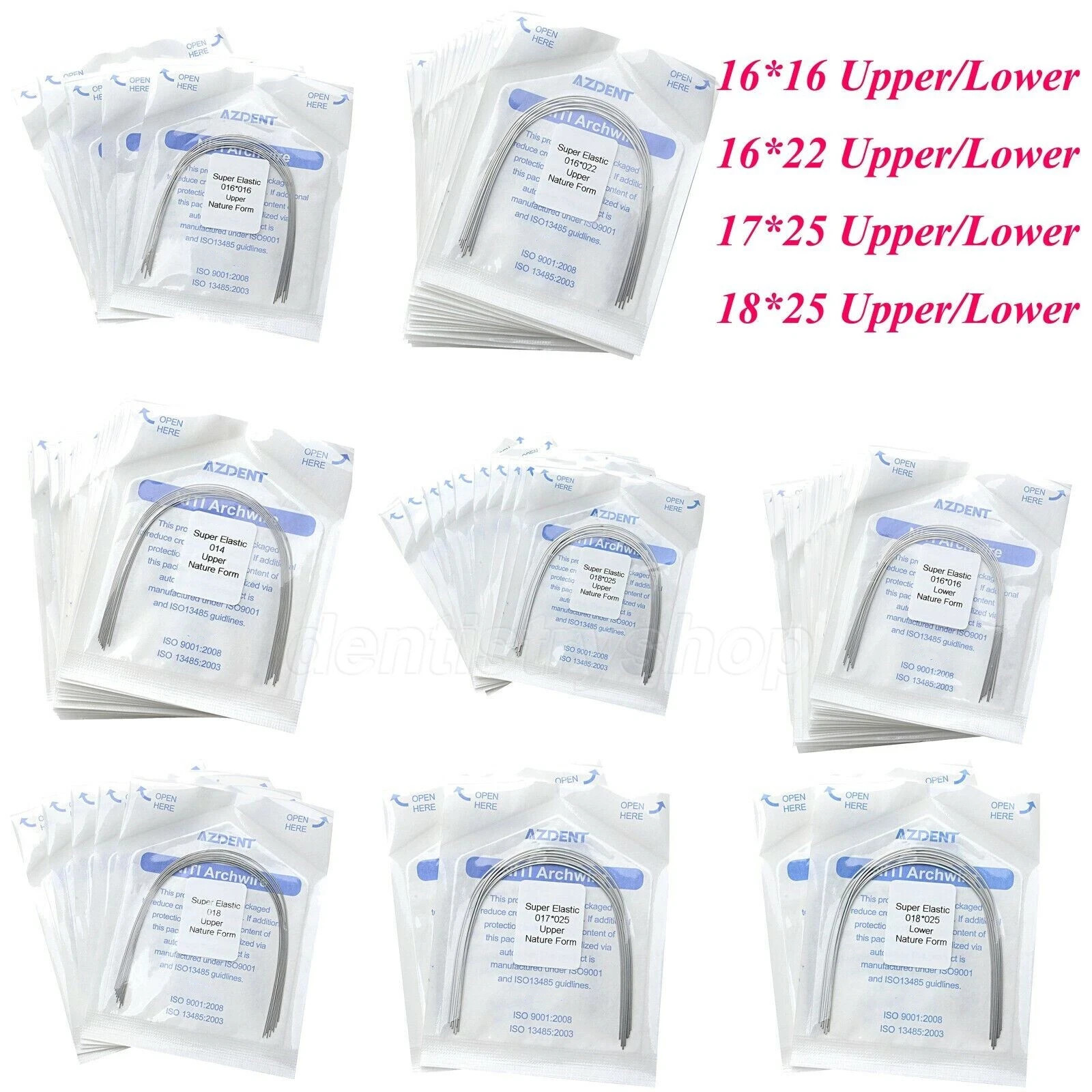 50X Dental Rectangular NITI Arch Wires Super Elastic Nature Form 10pc/pack AZ