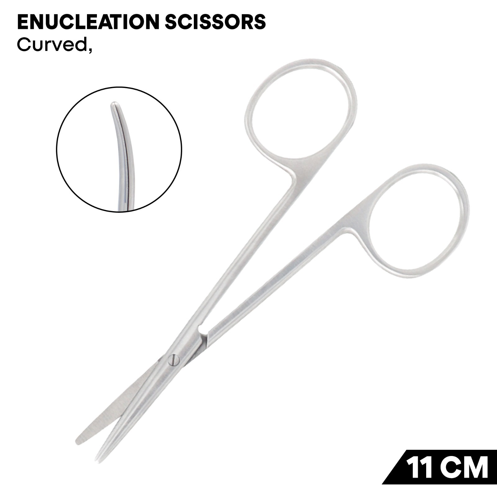 Enucleation Scissors 11 cm Curved Stainless Stee Surgical Ophthalmic Instruments