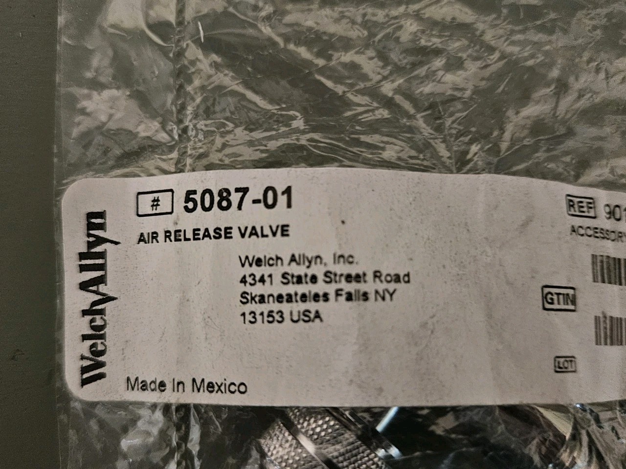 Welch Allyn Blood Pressure Air Release Valve #5087-01 – NEW
