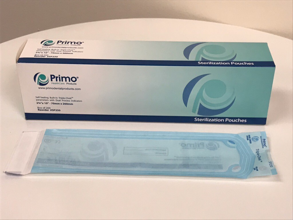 Primo Triple Chek Sterilization Pouch 2.75 x 10 (1000) Bags Dental Tattoo Nail