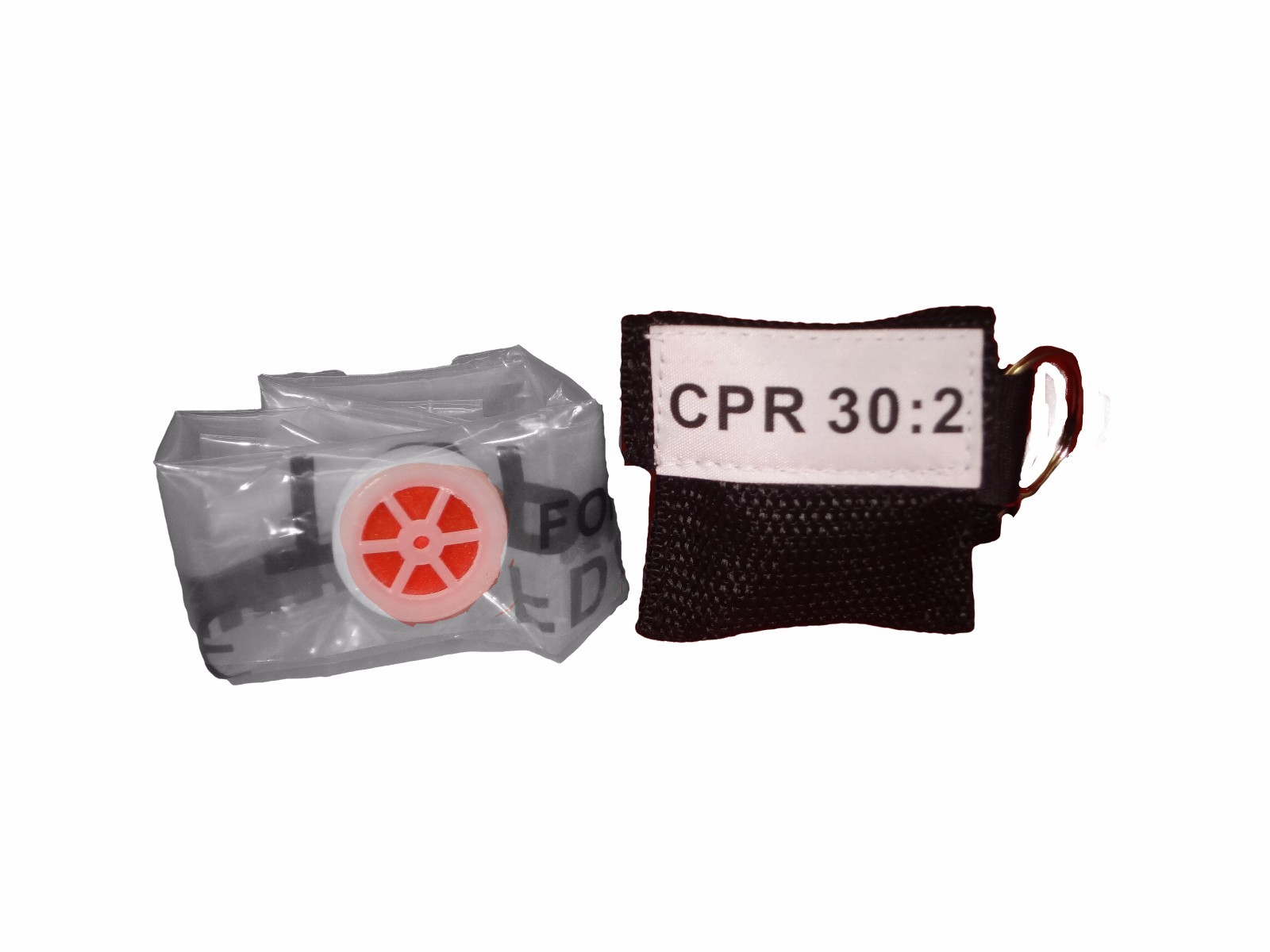 20 Black CPR Mask Face Shield in Keychain with GLOVES Disposable