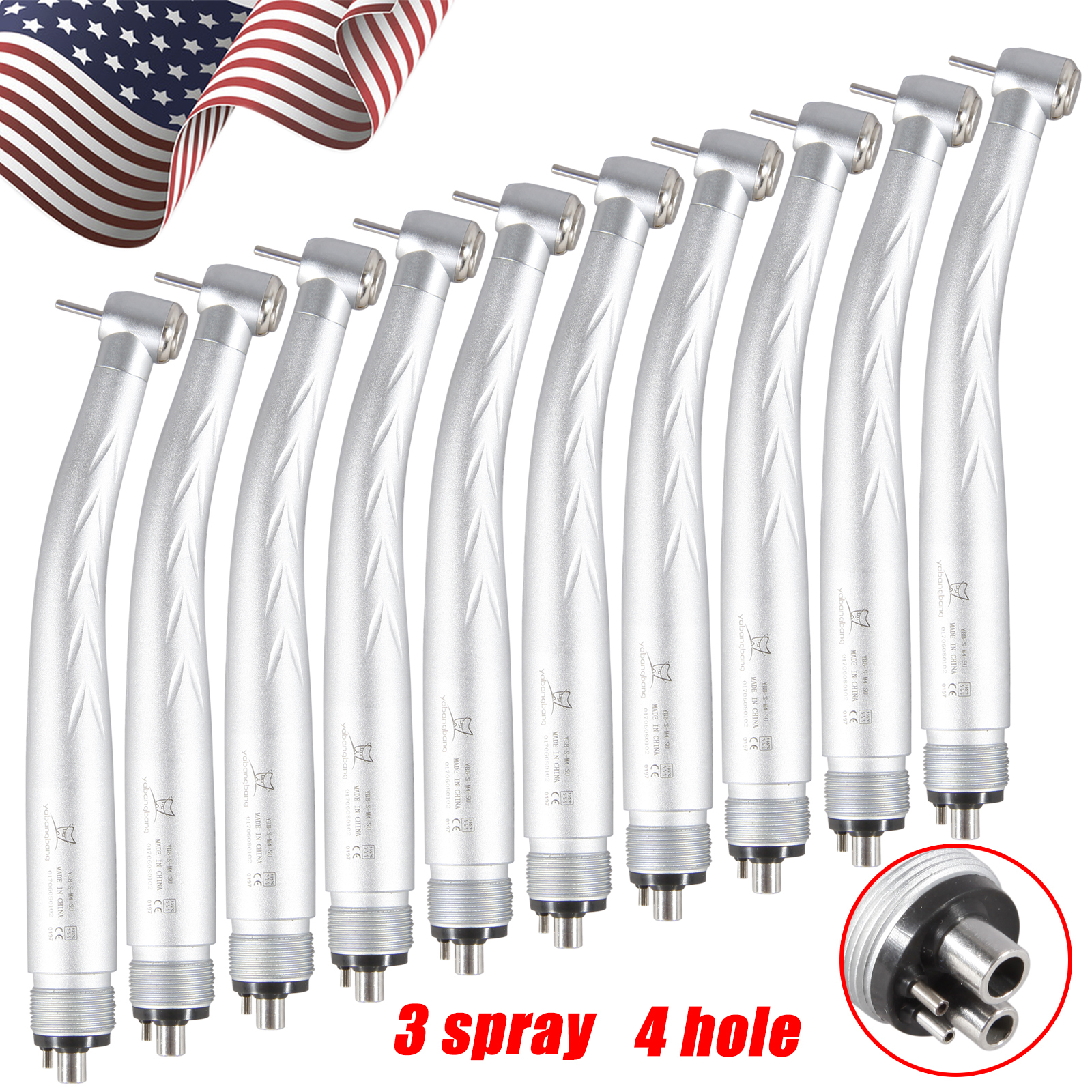 10 Yabangbang Dental High Speed Handpiece Push 3 Spray Turbine For NSK Y3BM