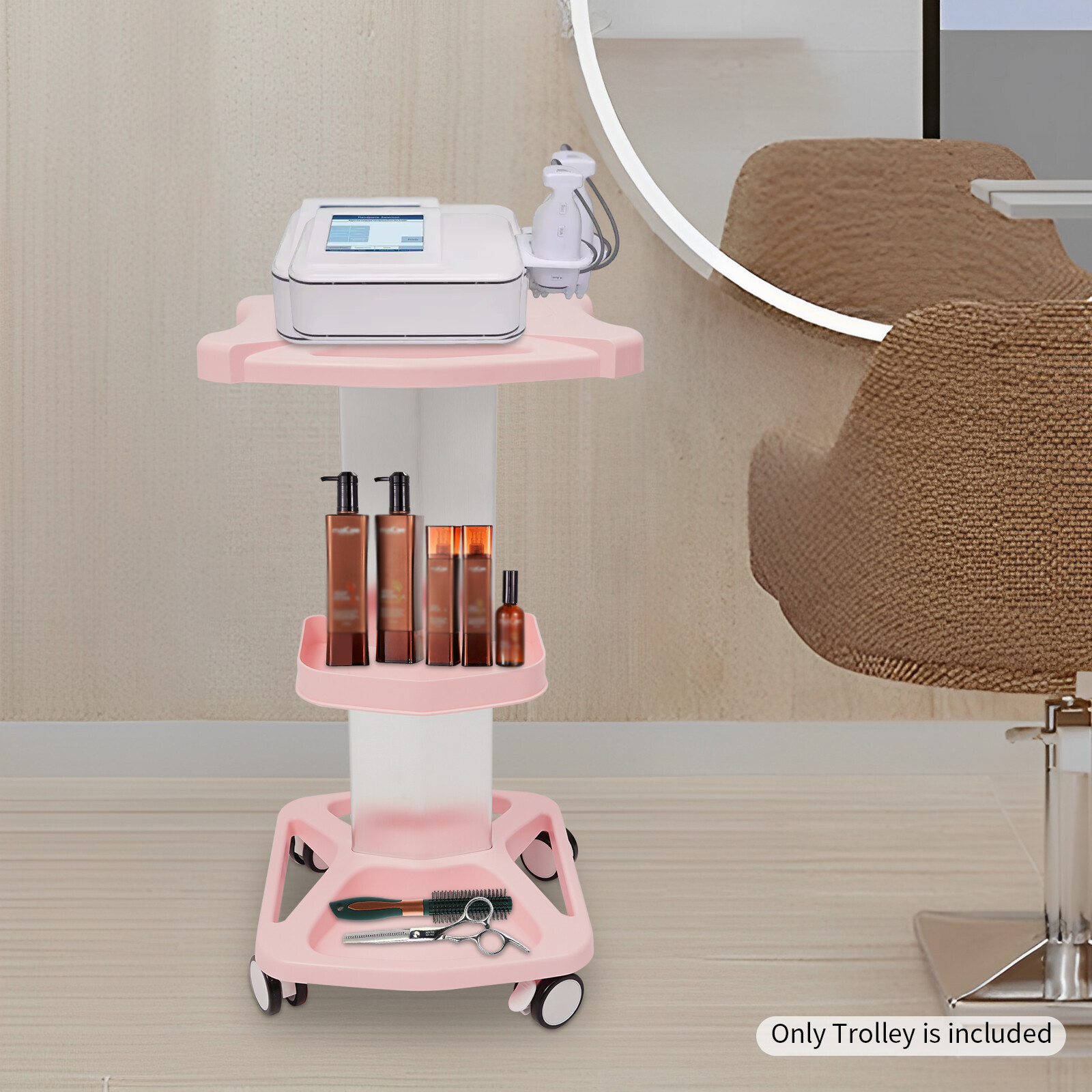 For Cavitation Beauty Machine Stand Rolling Cart ABS Aluminum Beauty SPA Trolley