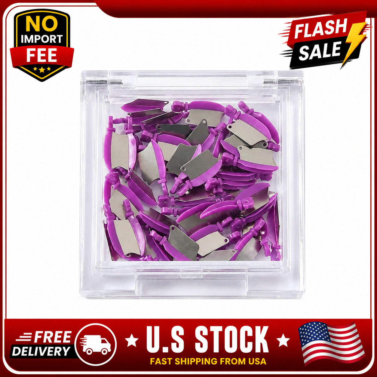 40Pcs Dental Wedge Knife Interproximal Plastic Matrix Wedges Purple, Large