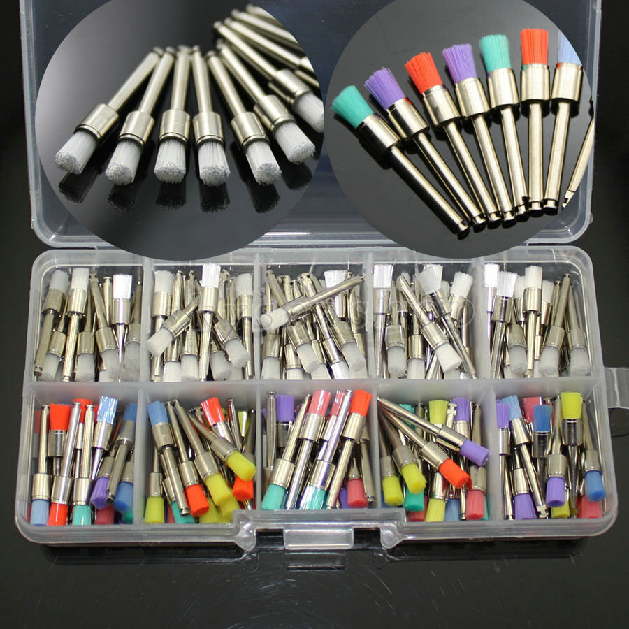 200Pcs Dental Prophy Brush Brushes Polishing Polisher f/Low Speed Handpiece A!