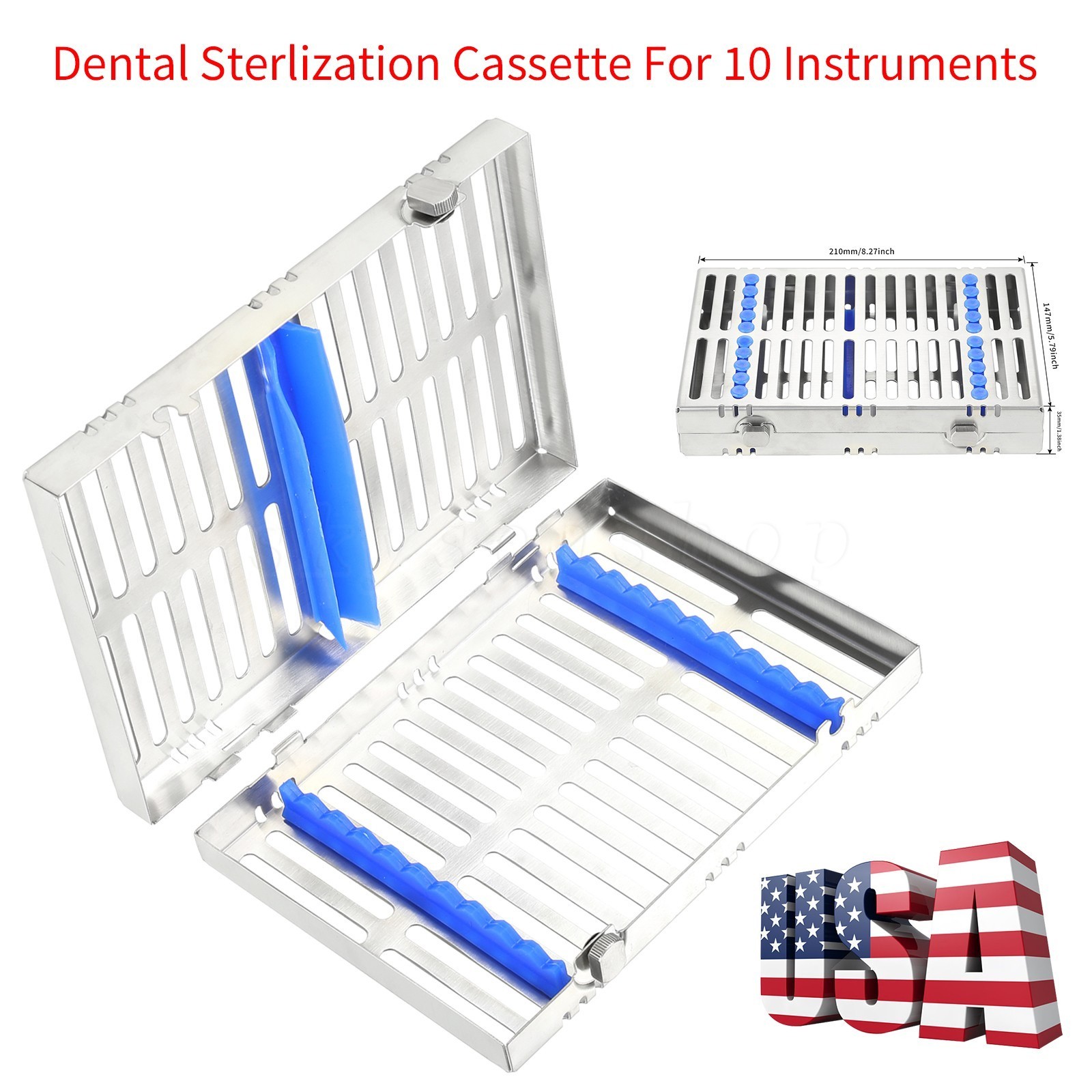 DENTAL AUTOCLAVE STERILIZATION CASSETTE RACK BOX TRAY FOR 5/10/20 INSTRUMENT