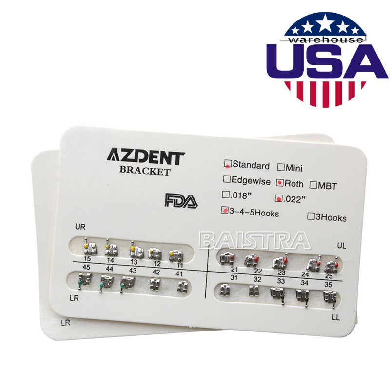 Dental Orthodontic Brackets Braces Standard Roth.022 Hooks 345 AZDENT