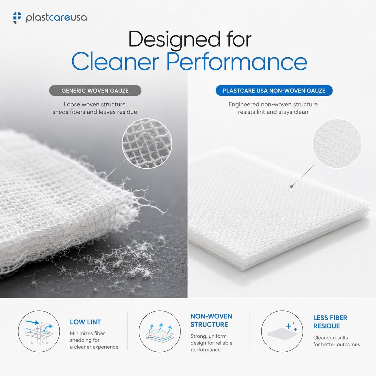 200 4×4 Non Woven Sponges 4-Ply, Non-Sterile Cotton Dental Gauze Pads