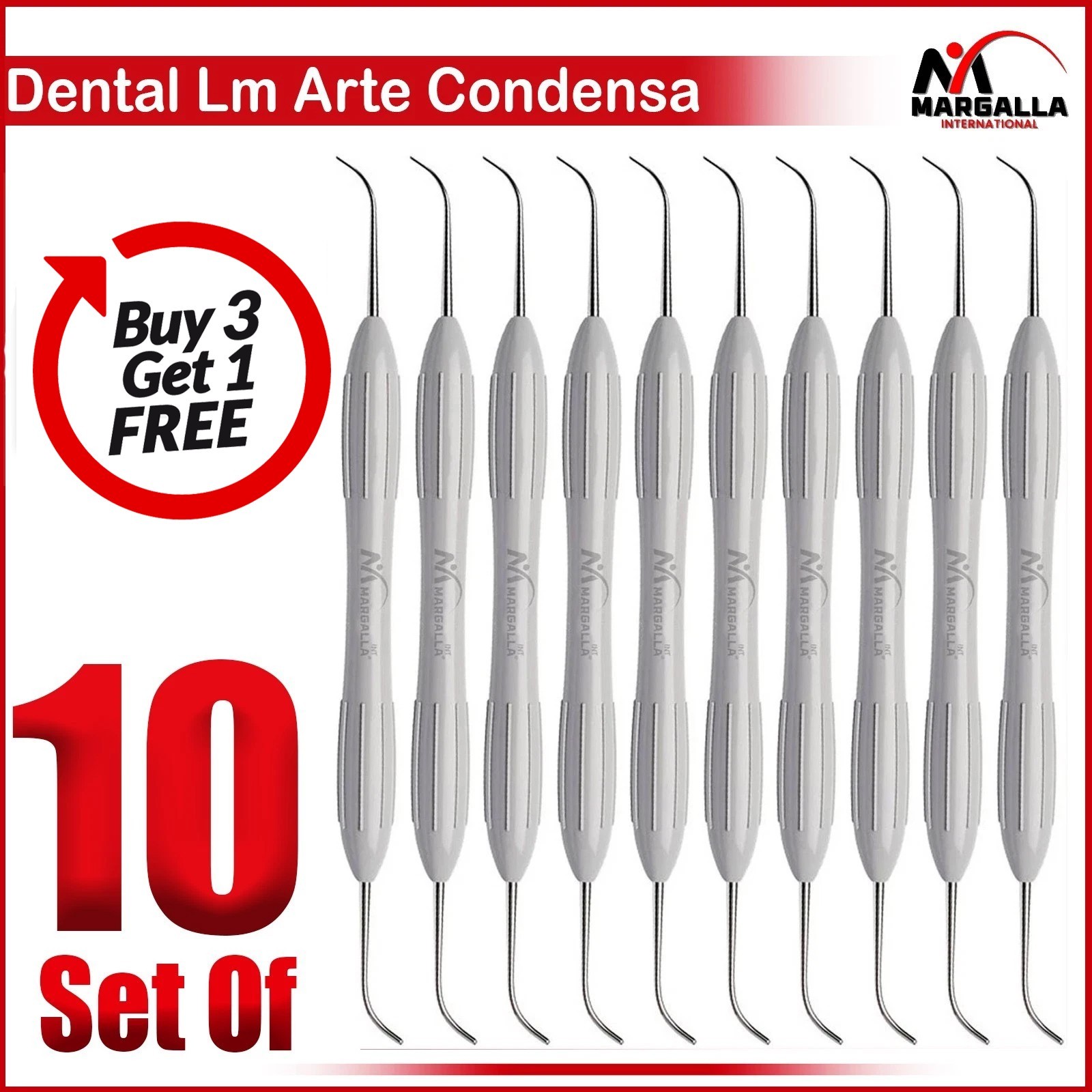 10Pcs Lm Arte Condensa Dental Composite Filling Instruments Silicone Handle