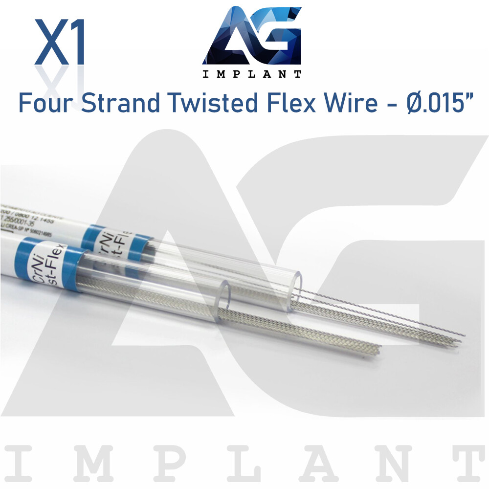 Ø.015″ Four Strand Twisted Flex Wire Round CrNi Steel Dental Orthodontic 360mm