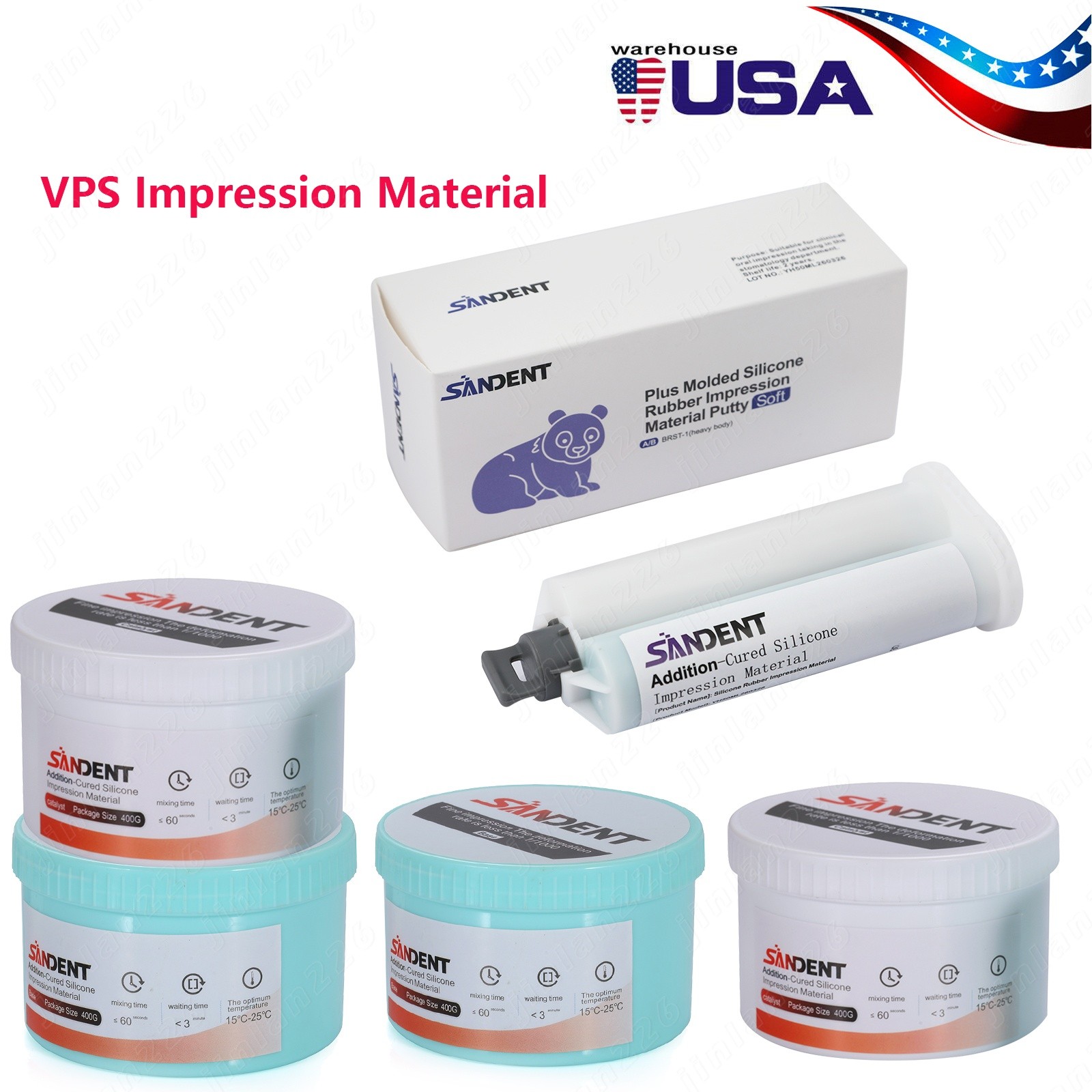 SANDENT Dental Impression Material Silicone Putty HeavyBody Putty/Cartridge