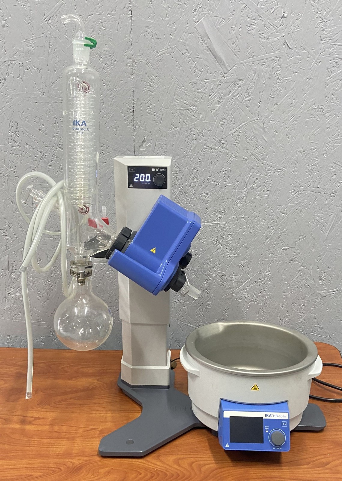 IKA RV 8 Rotary Evaporator w/ Vertical Condenser + HB10 Water Bath