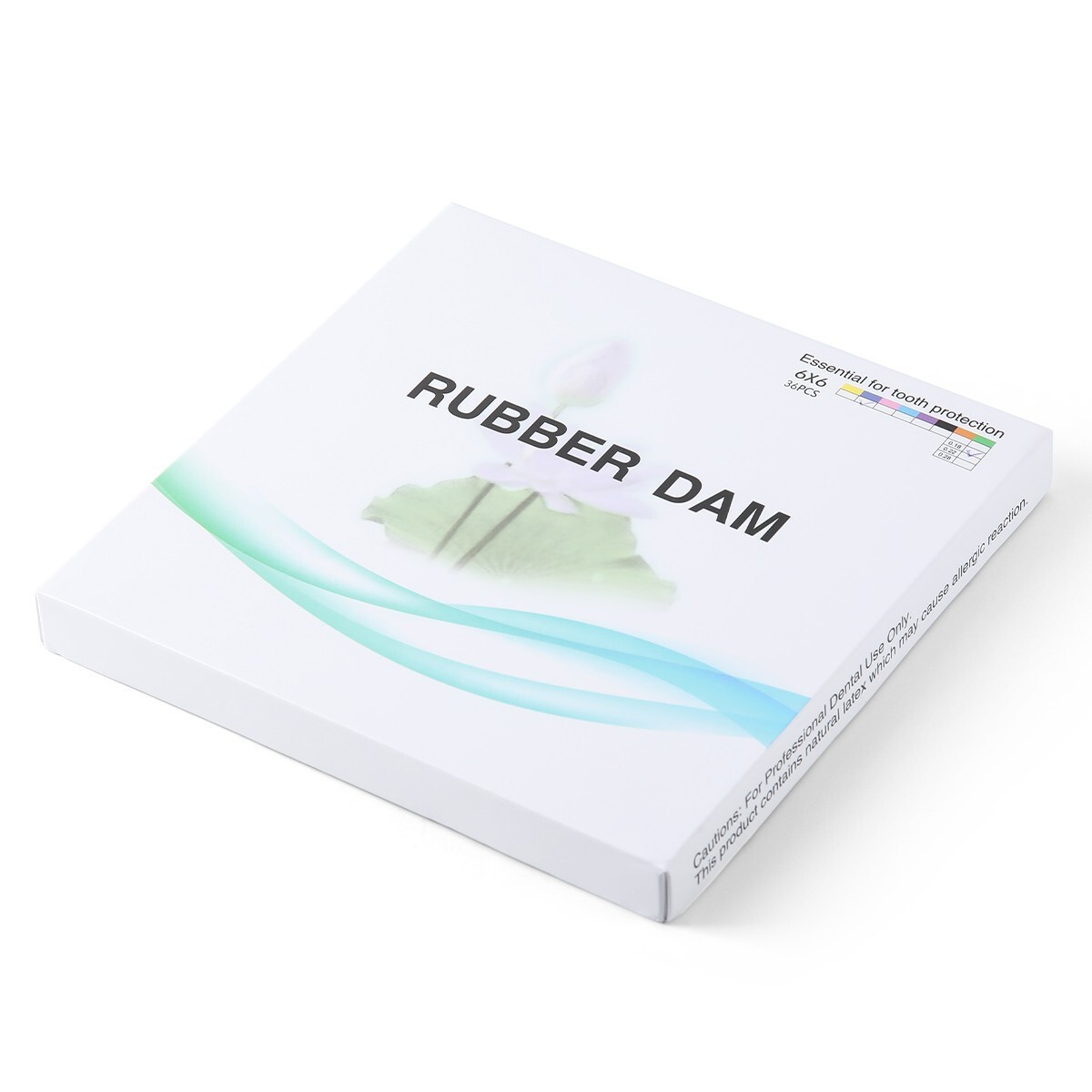 36 pcs/pack Dique dental de goma higiénico mediano 6×6 pulgadas látex natural