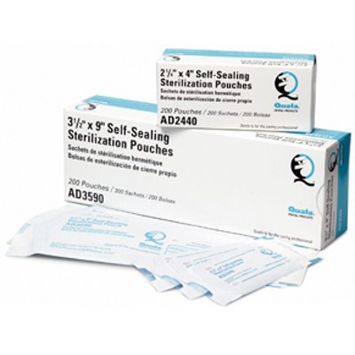 Quala Quala 3.5′ x 9′ self-sealing sterilization pouch, paper/blue film