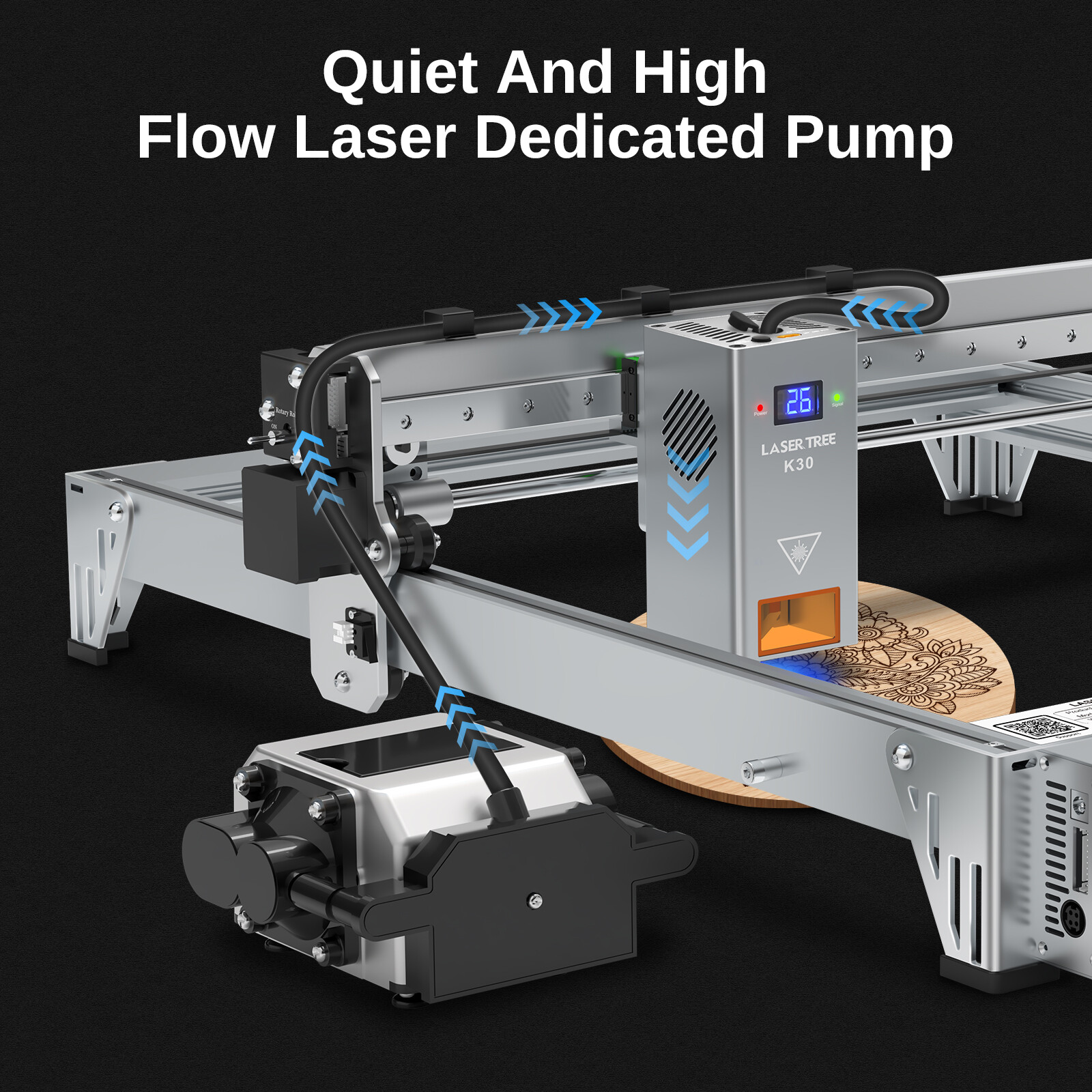 80W 12/24V Laser Module Head Kit for Laser Engraver Cutting DIY ,Air Assist Pump