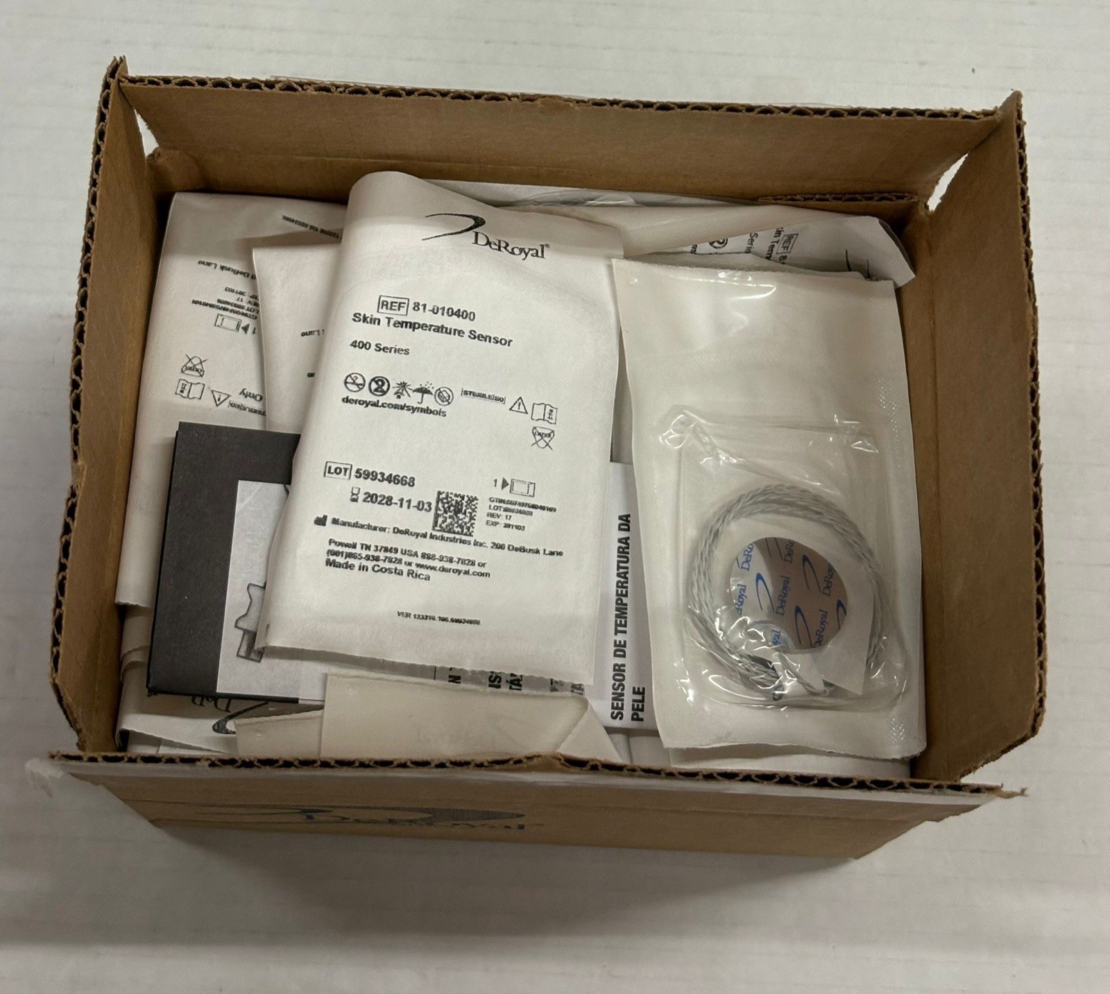 *50-Packs* DeRoyal Adult Skin Temperature Sensor 400 Series Sterile V81-010400