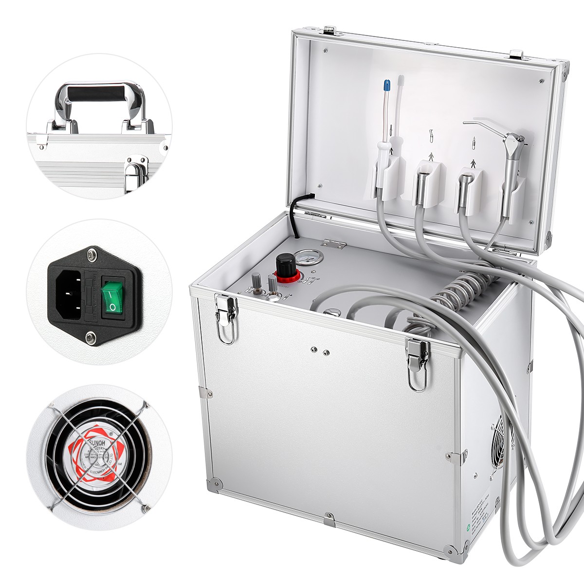 BD-402 Dental Delivery Unit Case Air Compressor Syringe Suction/Portable Chair