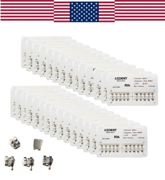 AZDENT Dental Orthodontic Brackets Braces Mesh Base Mini MBT.022 Hooks 3 4 5