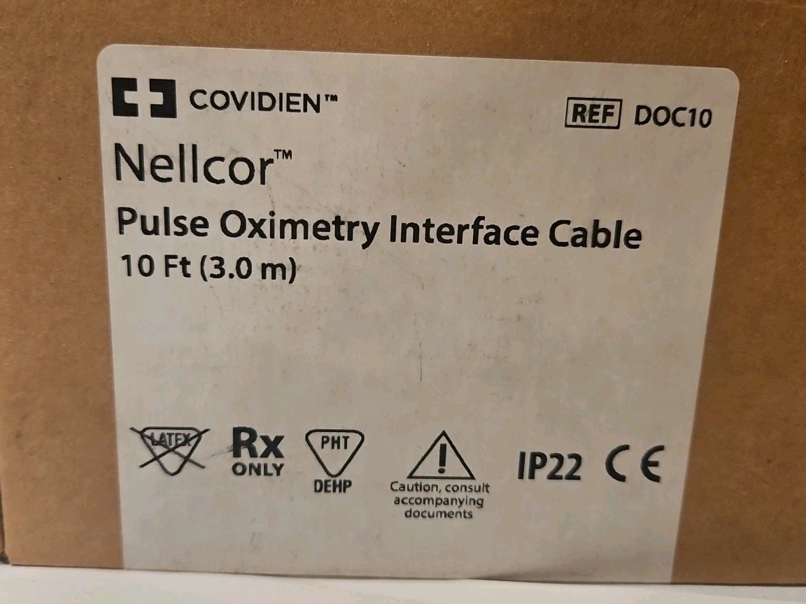 Nellcor DOC10 Pulse Oximetry Interface Cable 10 ft (3.0 m) Brand New OEM Ox