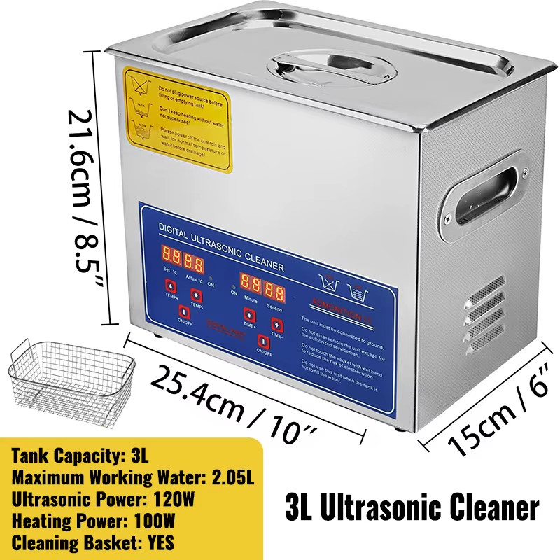30L Ultrasonic Cleaner – 40kHz Stainless Steel Jewelry & Eyeglass Washer