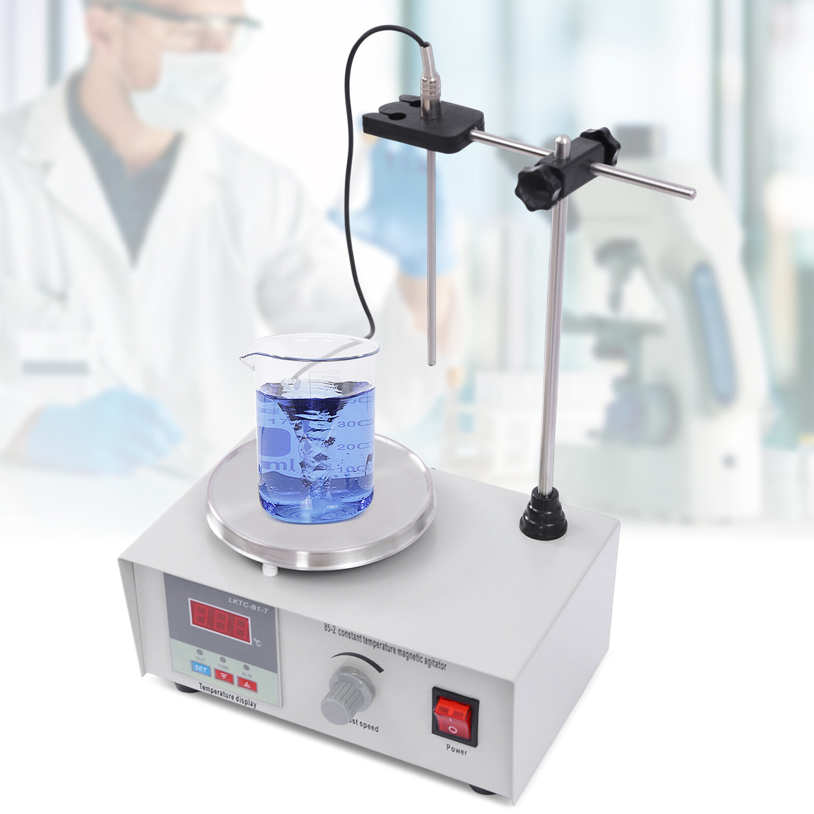 2000ml Magnetic Stirrer 85-2 w/ Heating Plate Digital Hotplate Mixer Stir Bar 5W