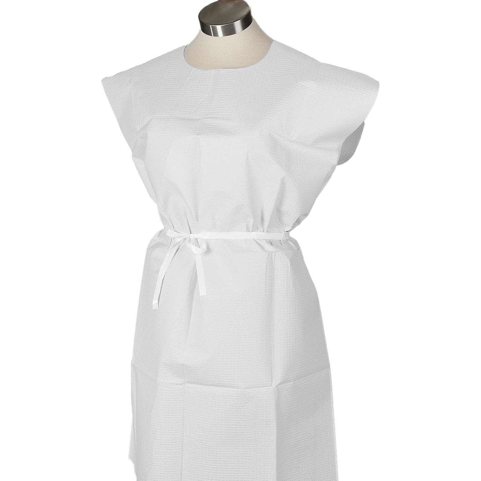 Disposable Medical Gowns 30X42 Open Back Waist Tie Short Sleeve Pack Of 50