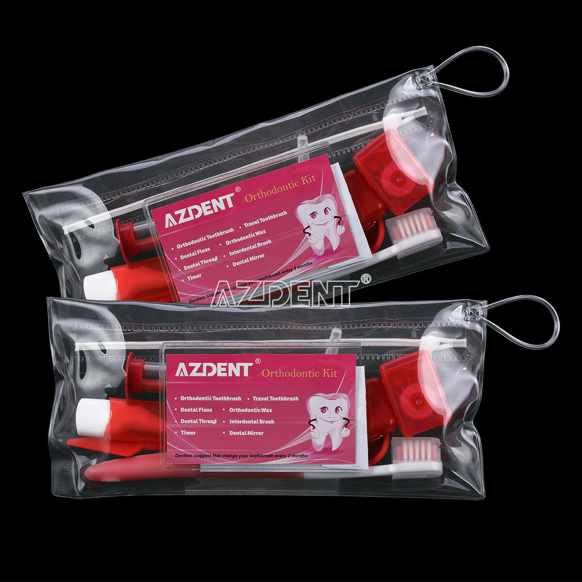 Dental Orthodontic Kit Toothbrush Brush Wax Oral Hygiene Care Travel Portable
