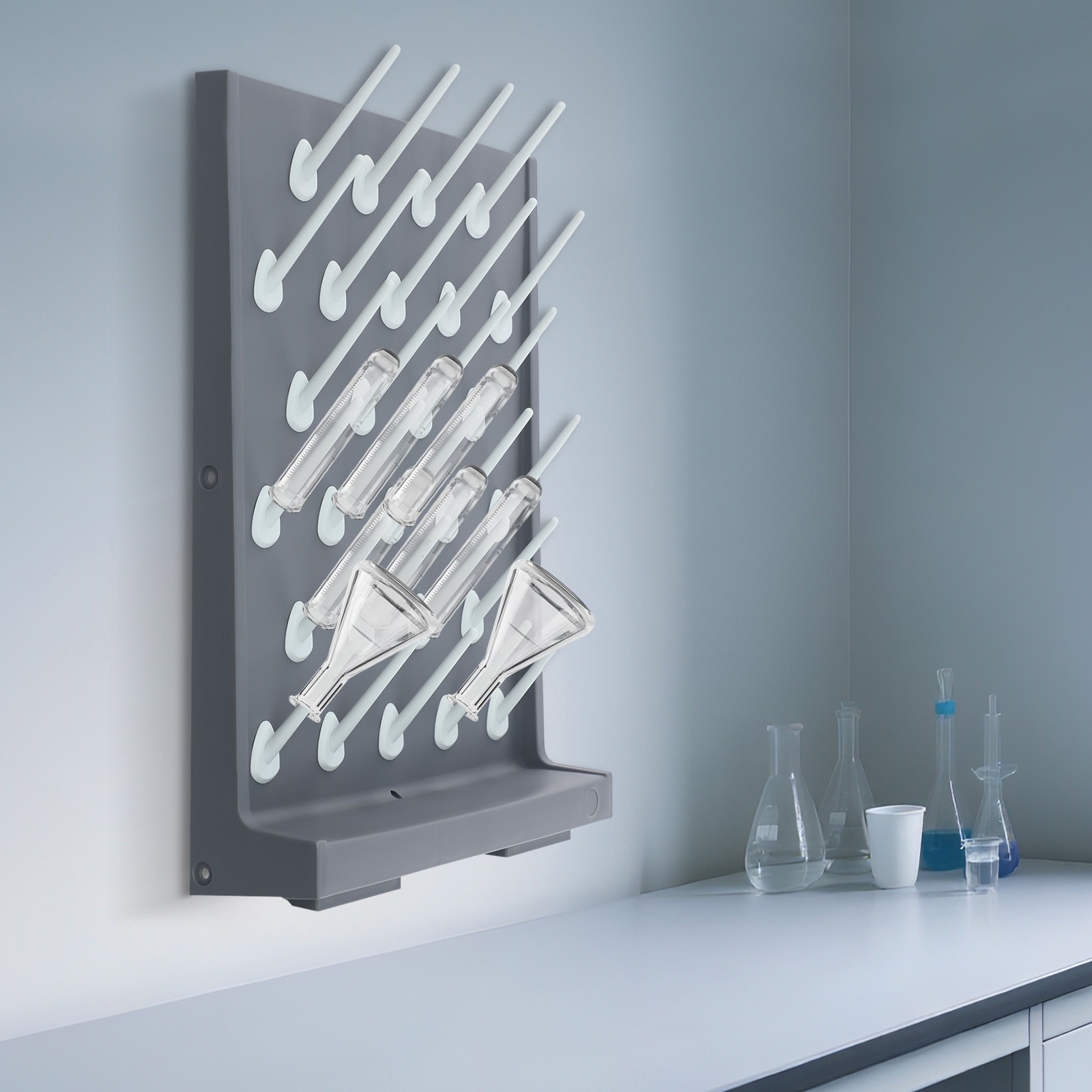 27 Pegs Durable 2*Laboratory Drying Rack PP Material Anti-corrosive 55*40*12cm